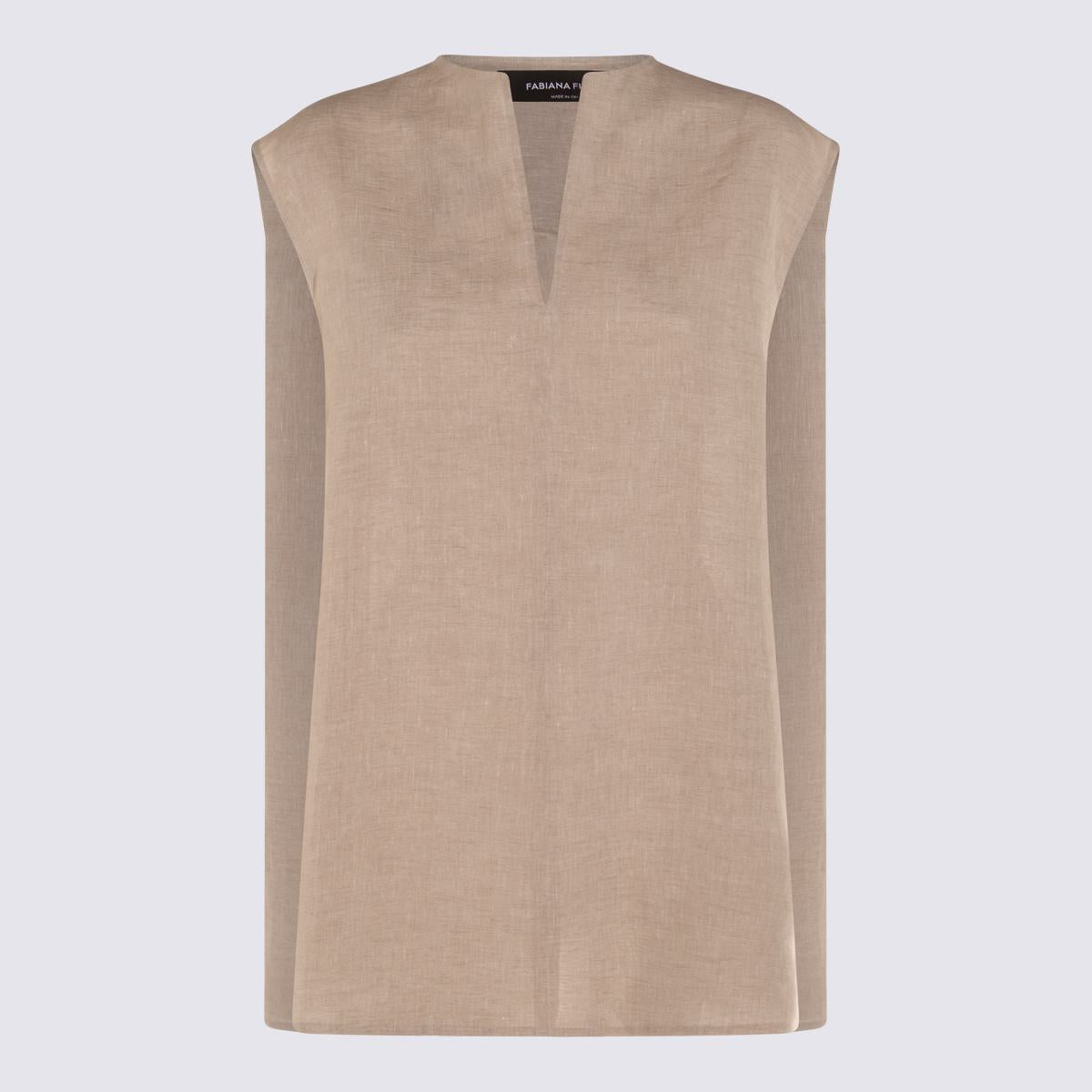 Fabiana Filippi Beige Linen Top