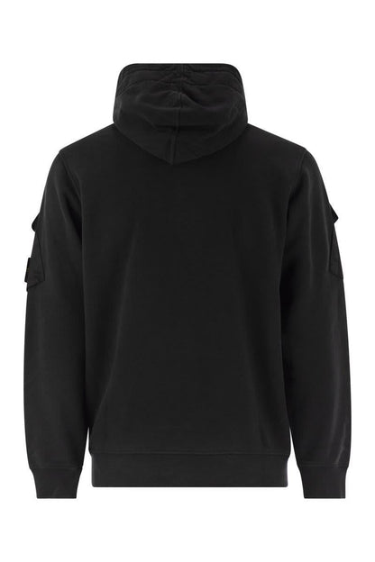 Stone Island Hoodie With Zip And Sleeve Pockets