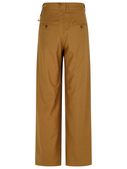 MM6 Maison Margiela Beige Wool Trousers
