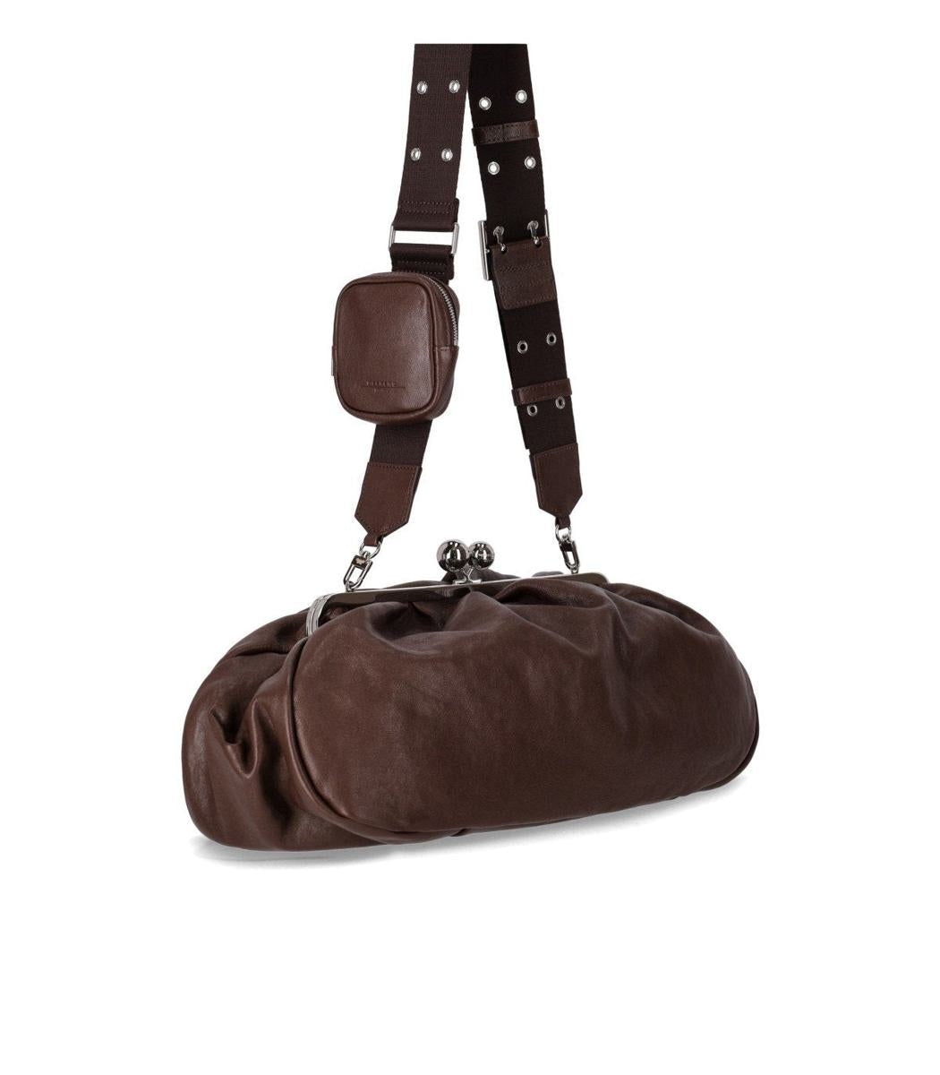Weekend Max Mara Pasticcino Cristin Large Dark Brown Clutch