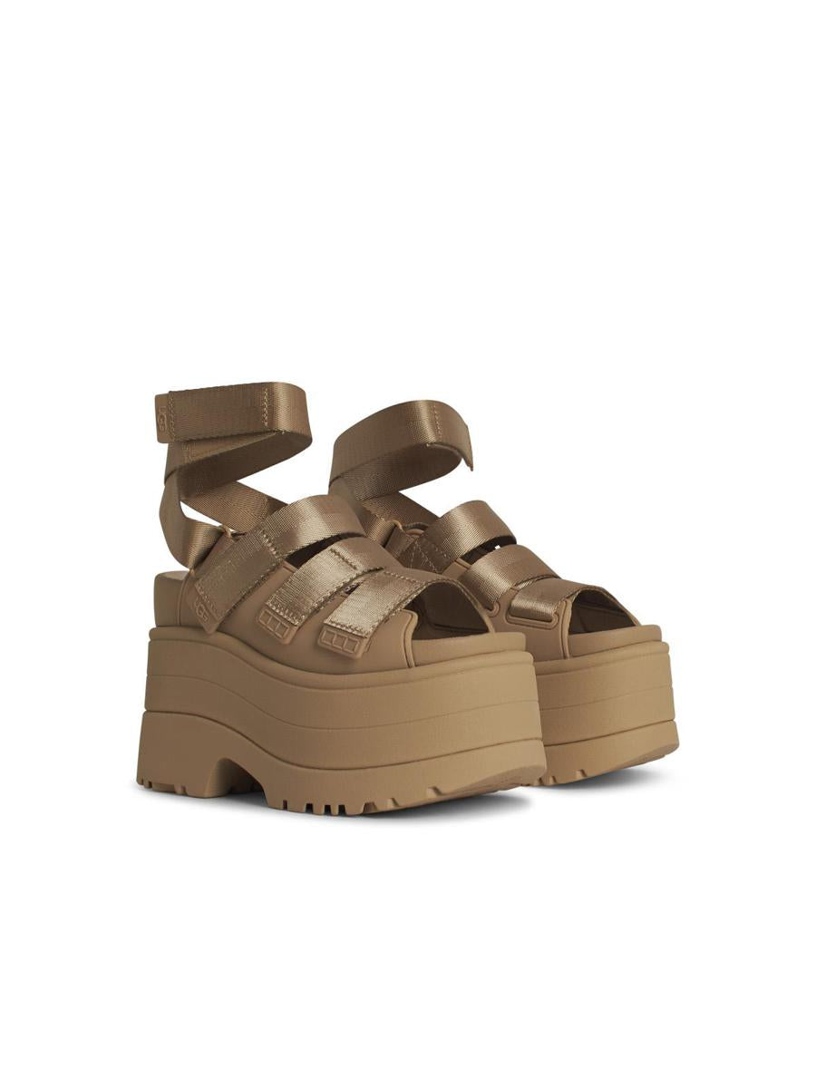 UGG 'Goldenrise' Beige Rubber Sandals