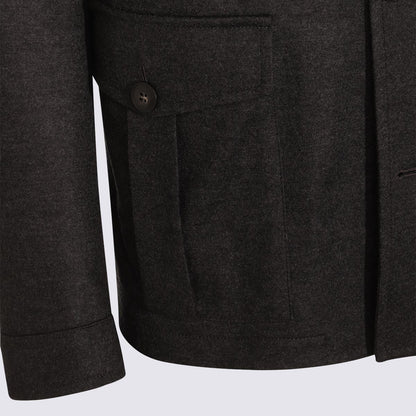 Canali Grey Wool Casual Jacket