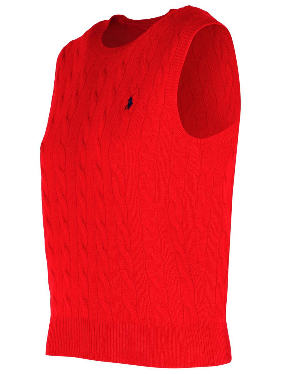 Polo Ralph Lauren Red Wool And Cashmere Vest