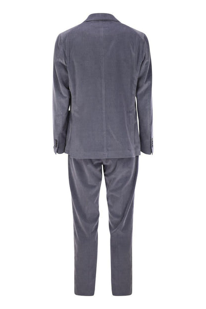 Tagliatore Ribbed Cotton And Cashmere Suit