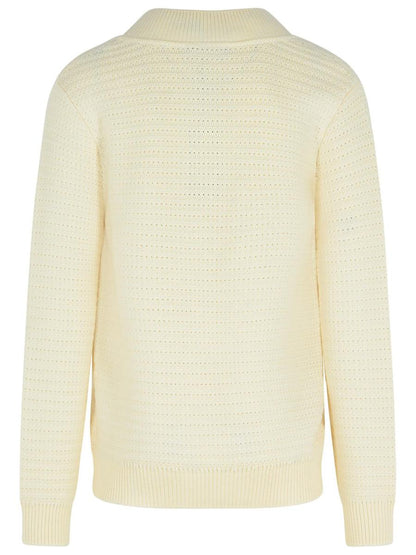 Dolce & Gabbana White Virgin Wool Sweater