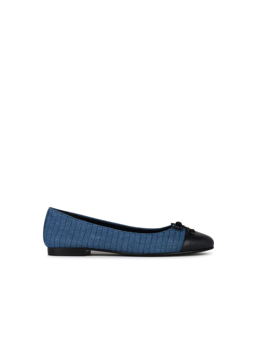 Tory Burch 'Matelassé' Ballet Flats In Blue Denim Blend
