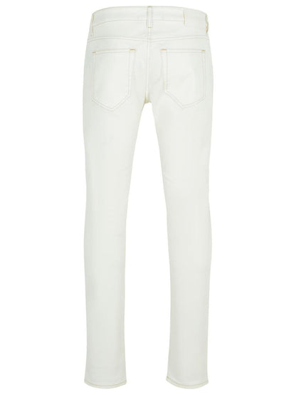 Pt05 'Swing' White Cotton Jeans