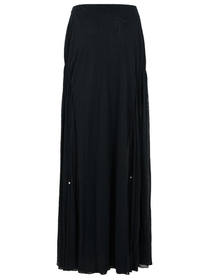 Lanvin 'Flared' Black Viscose Blend Skirt