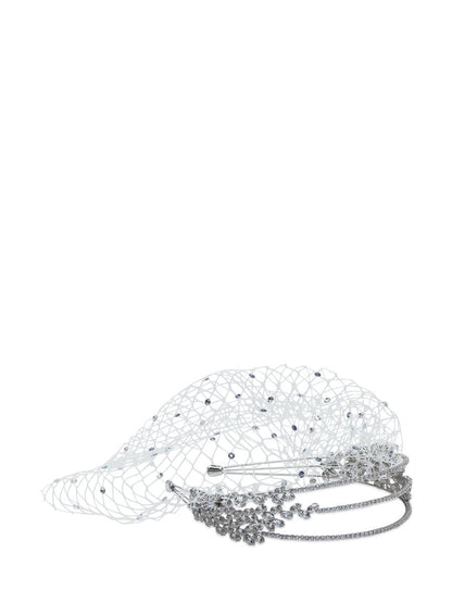 Self-Portrait Headband With Crystals And Veil