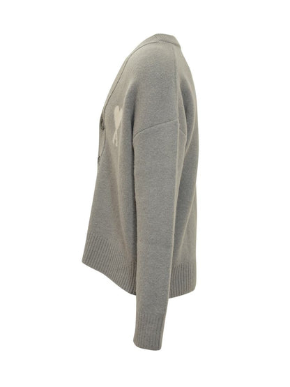 AMI Paris Ami Alexandre Mattiussi Men'S Grey Wool Cardigan
