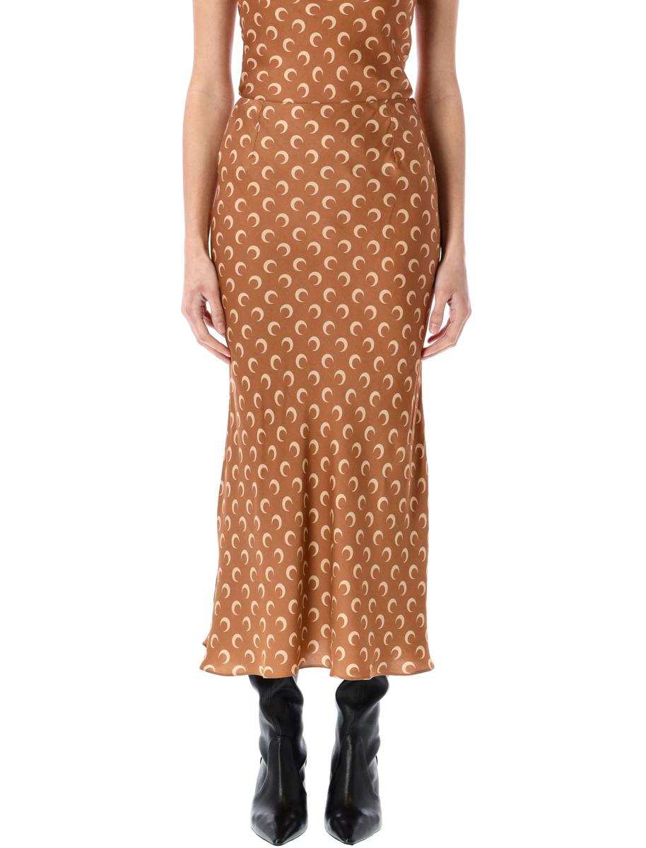 Marine Serre Moon Satin Midi Skirt