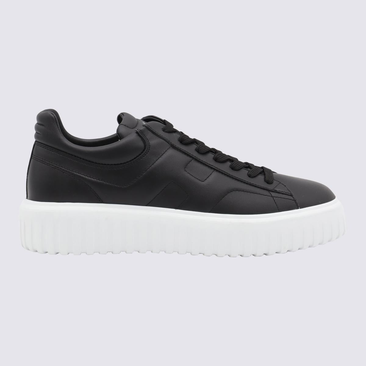 Hogan Black Leather Sneakers