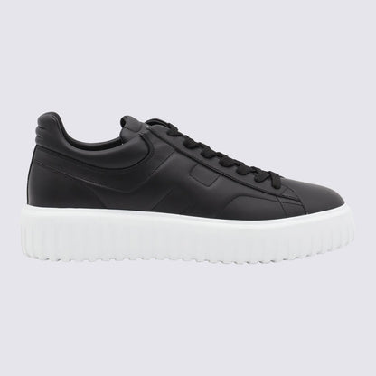 Hogan Black Leather Sneakers