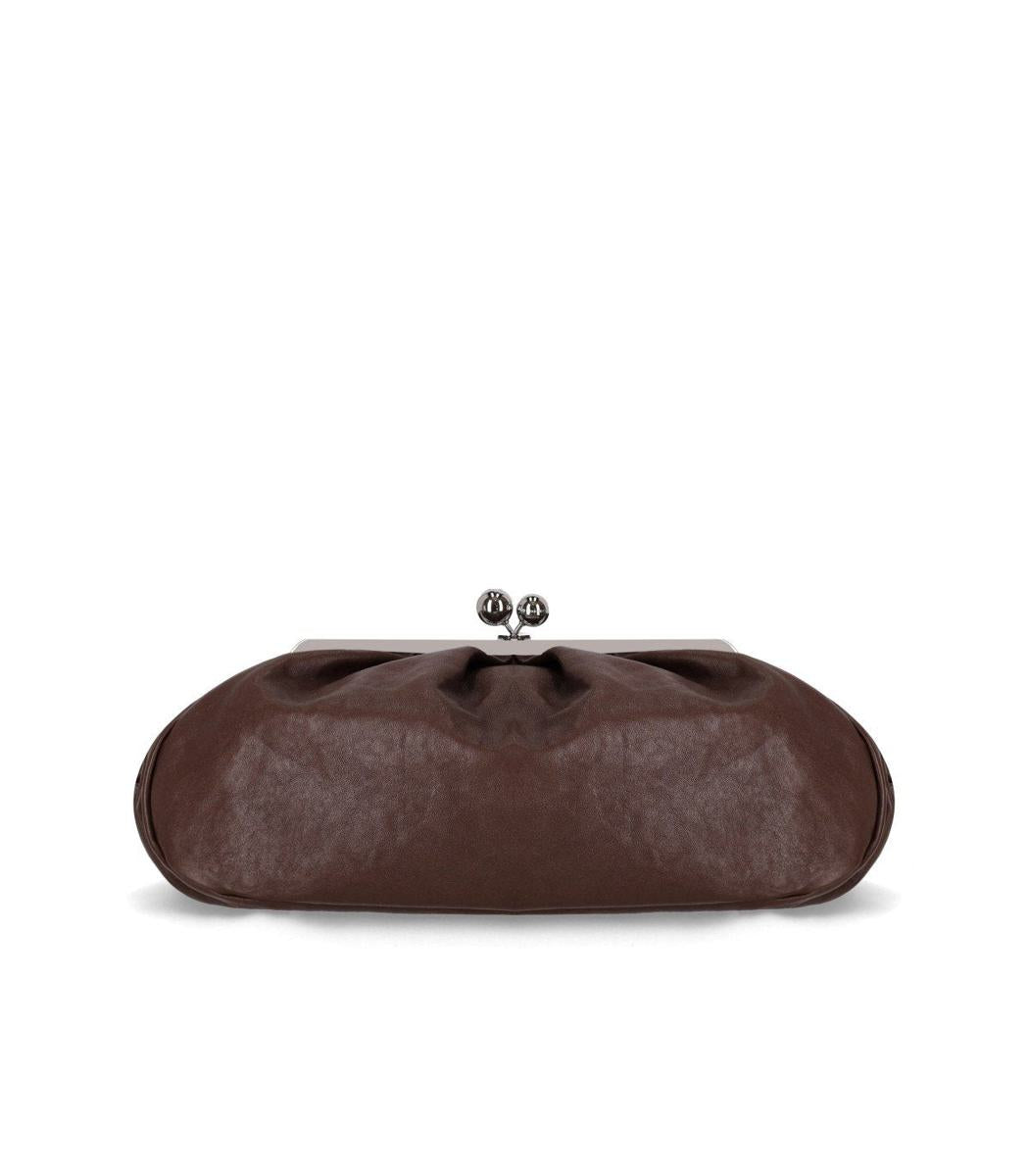 Weekend Max Mara Pasticcino Cristin Large Dark Brown Clutch