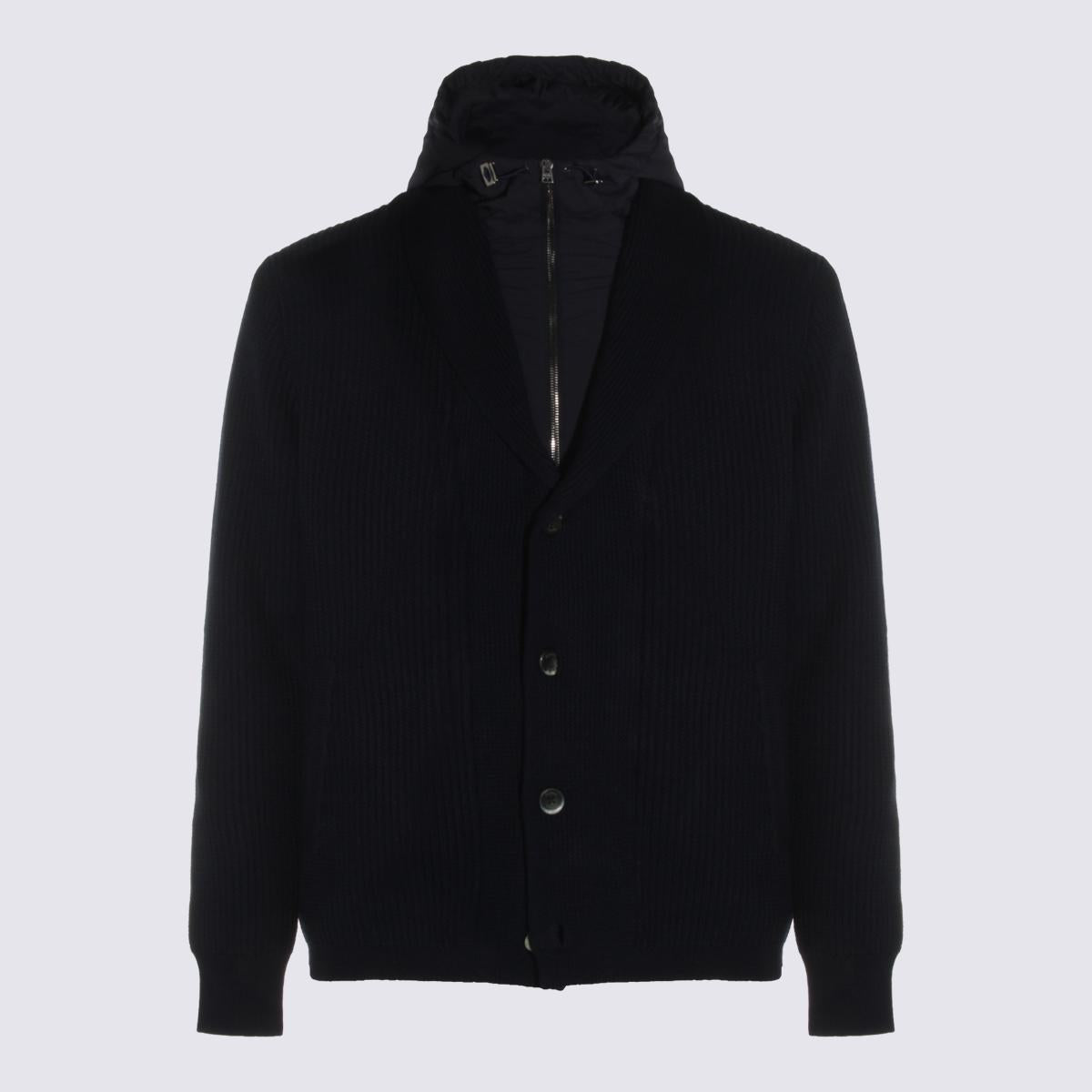 Herno Navy Blue Wool Casual Jacket