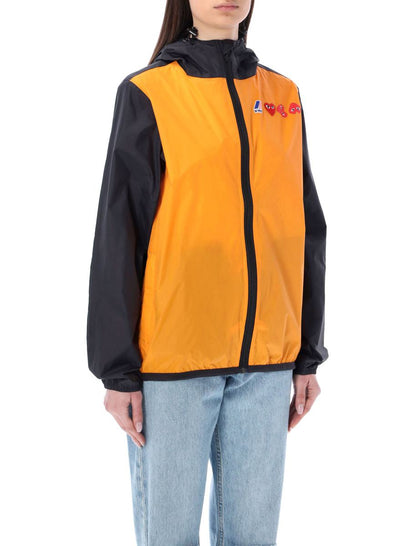 Comme Des Garçons Play Bicolor Waterproof Zip Jacket With Hood