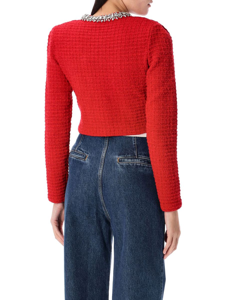Self-Portrait Textured Knit Cardigan