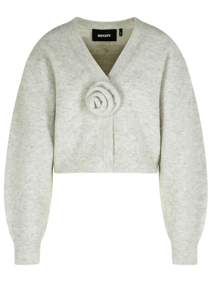 Rotate Birger Christensen Light Grey Alpaca Blend Cardigan