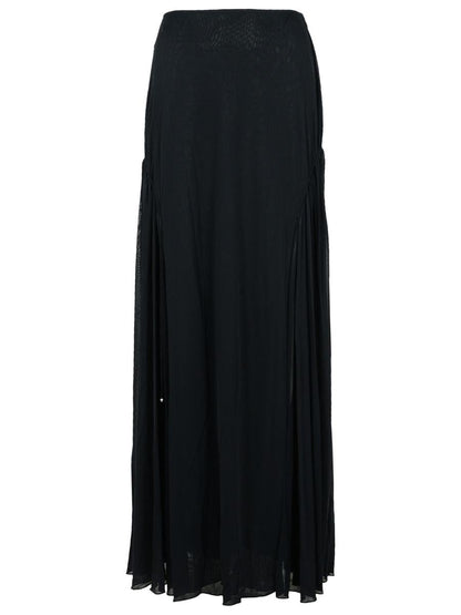 Lanvin 'Flared' Black Viscose Blend Skirt