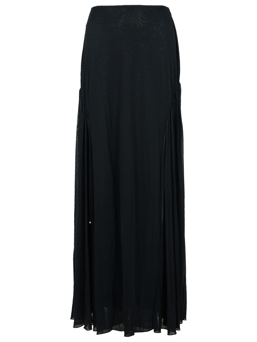 Lanvin 'Flared' Black Viscose Blend Skirt