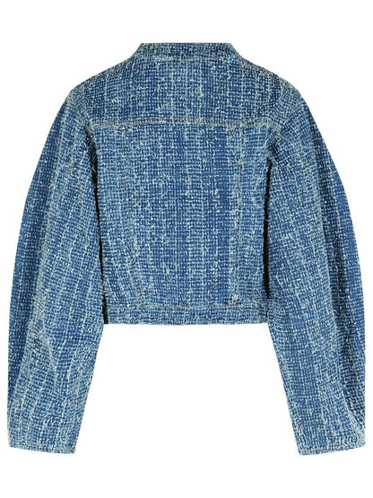 Rotate Birger Christensen Blue Cotton Short Jacket