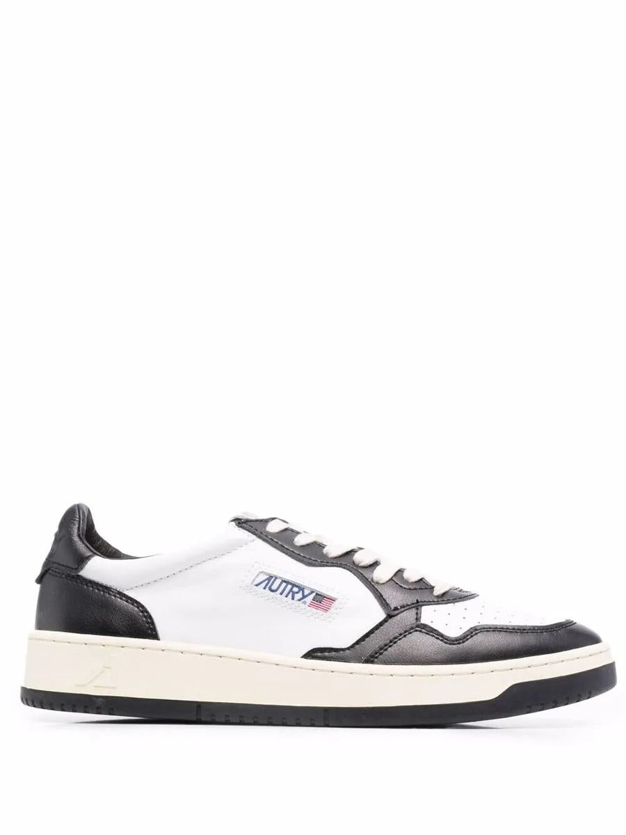 Autry "Medalist Low" Bicolor Leather Sneakers Shoes