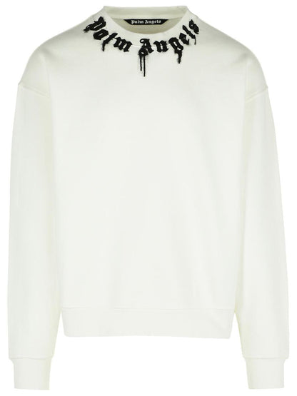 Palm Angels White Cotton Sweatshirt