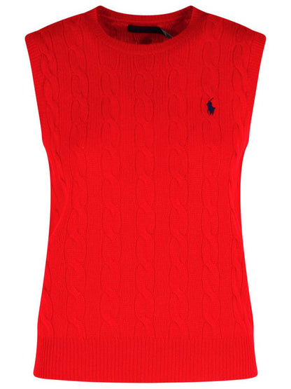 Polo Ralph Lauren Red Wool And Cashmere Vest