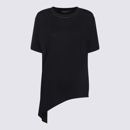 Fabiana Filippi Dark Blue Viscose T-Shirt