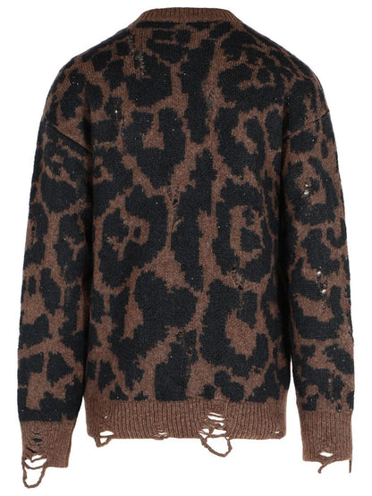 Laneus Two-Tone Merino Wool Blend Sweater