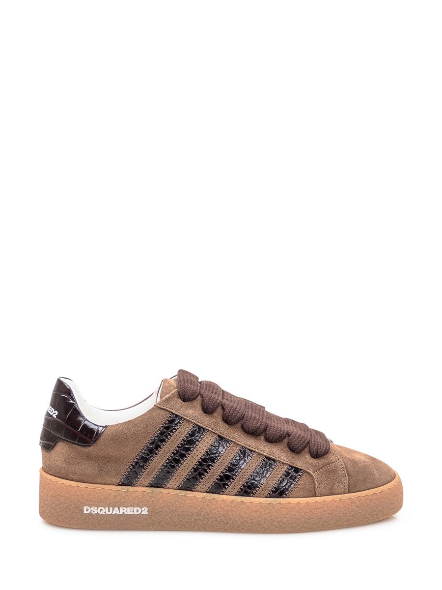 DSQUARED2 Dsquared2 Brown Suede Sneakers With Leather Details
