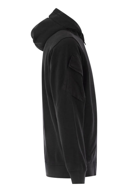 Stone Island Hoodie With Zip And Sleeve Pockets