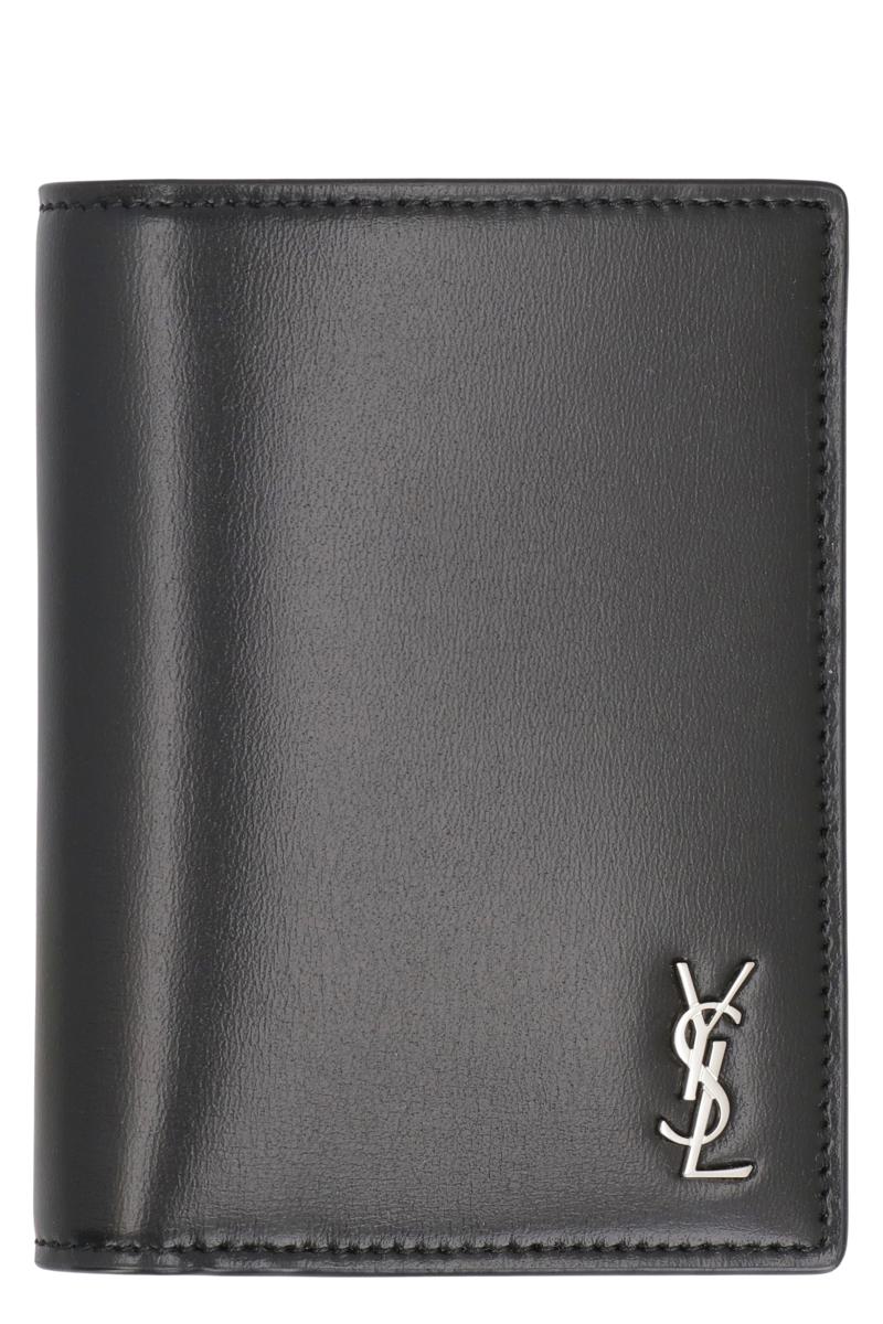 Saint Laurent Tiny Cassandre Leather Card Holder