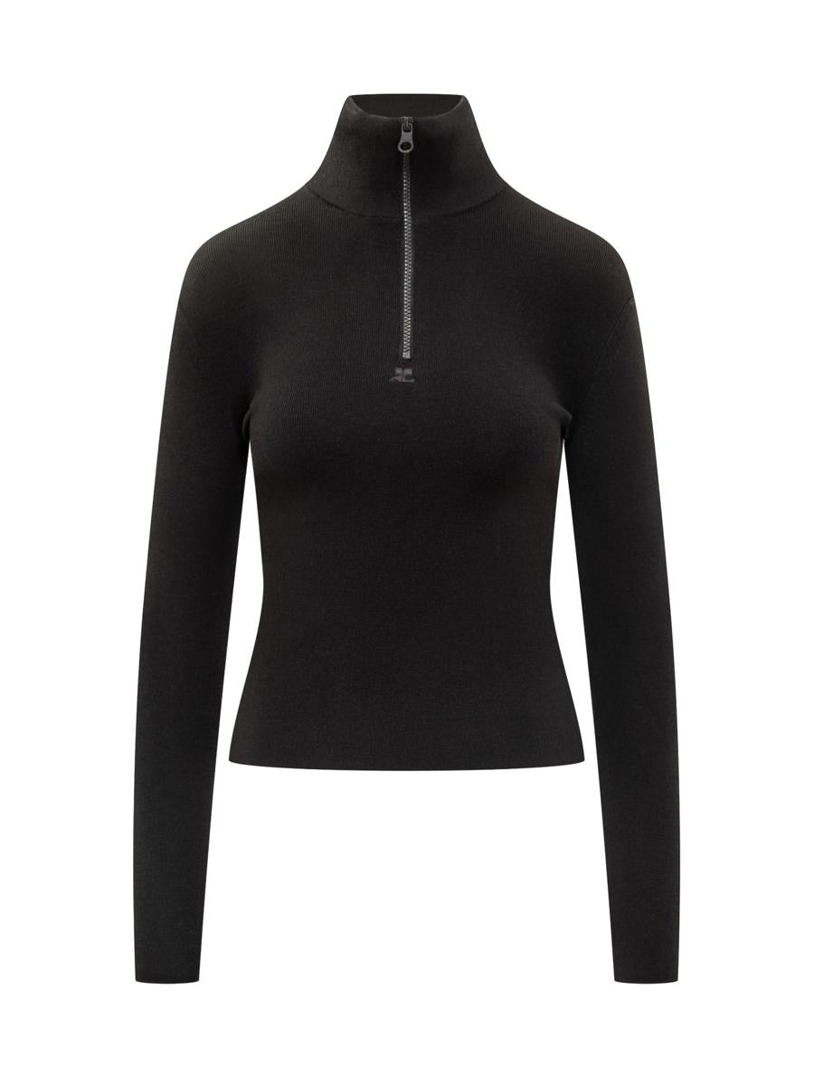 Courrèges Black Courrèges Turtleneck Sweater