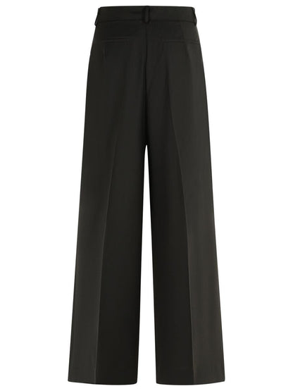 Sportmax 'Vela' Dark Brown Virgin Wool Pants