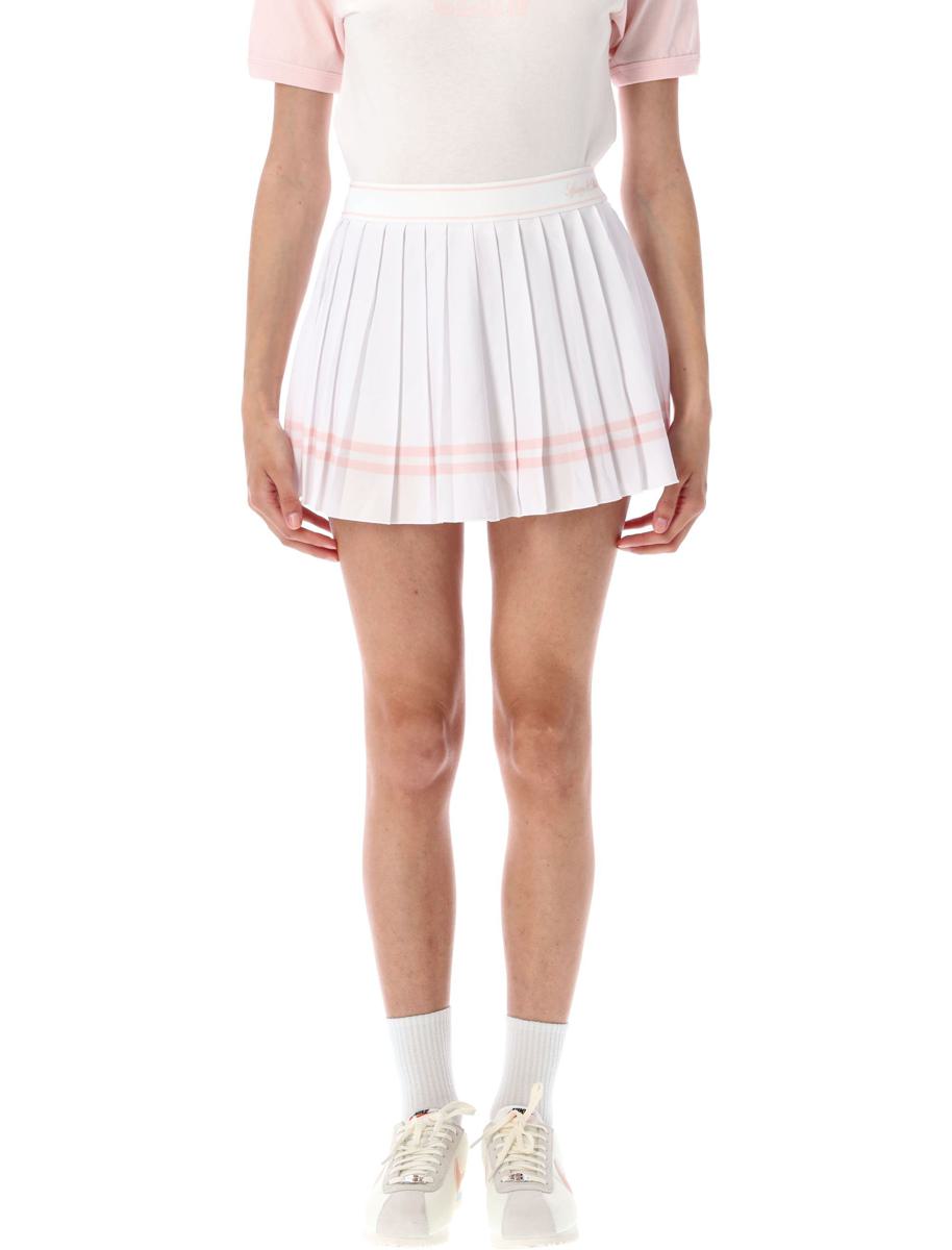 Sporty & Rich Vendome Script Pleated Mini Skirt