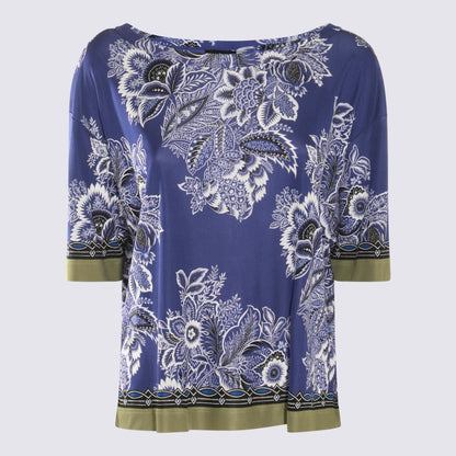 Etro Blue Multicolour Viscose Top