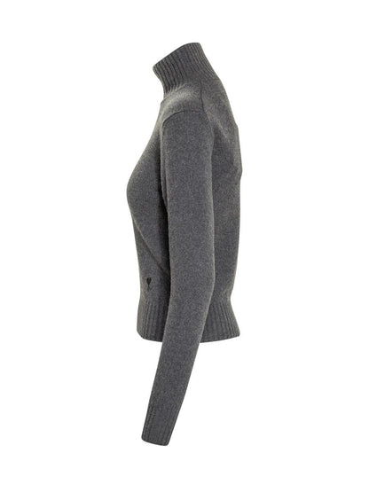 AMI Paris Ami Paris Grey Turtleneck In Wool Blend