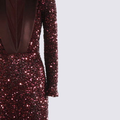 Elisabetta Franchi Dark Red Maxi Dress