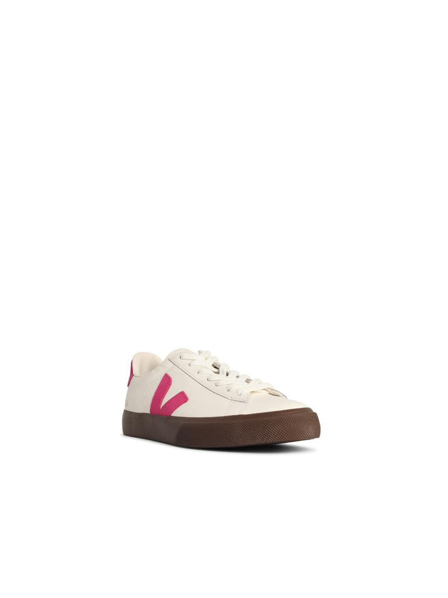 Veja 'Campo' White And Fuchsia Leather Sneakers