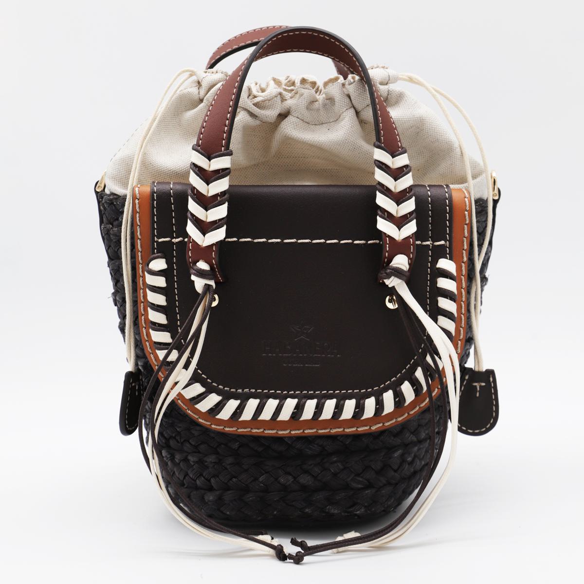 Cuba Lab Black Leather Habanera Satchels Bag