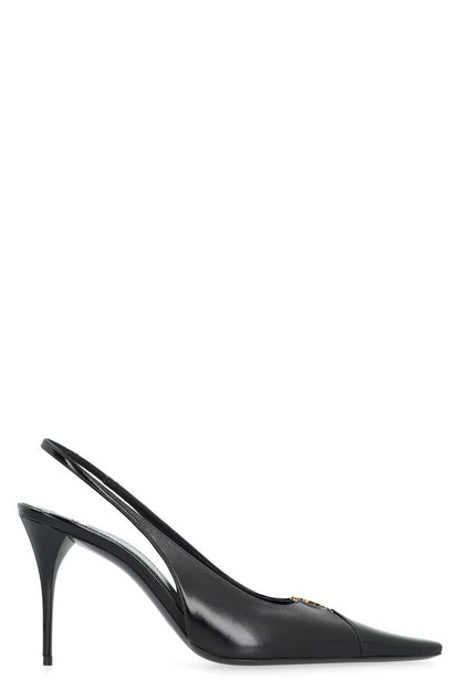 Saint Laurent Babylone Breteuil Leather Slingback Pumps