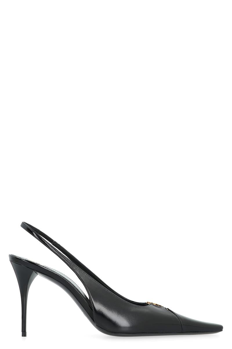 Saint Laurent Babylone Breteuil Leather Slingback Pumps