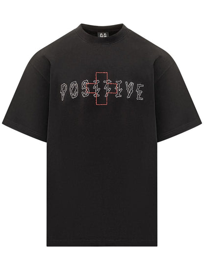 M44 Label Group Black Oversized 44 Label Group T-Shirt With Embroidered Logo