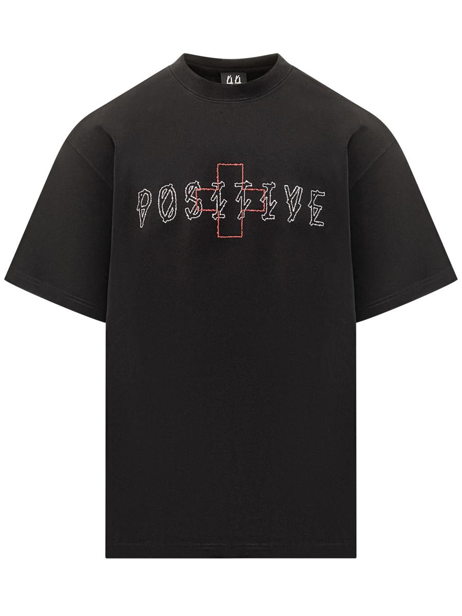 M44 Label Group Black Oversized 44 Label Group T-Shirt With Embroidered Logo