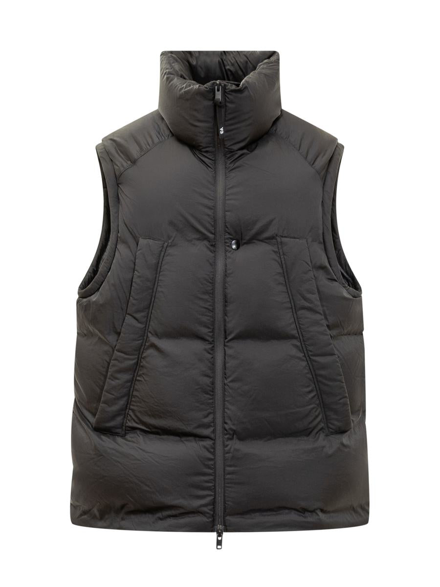 Y-3 Adidas Black Zippered Padded Vest Y-3