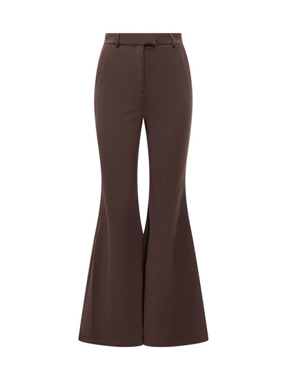Michael Kors Brown Stretch Flared Trousers By Michael Kors