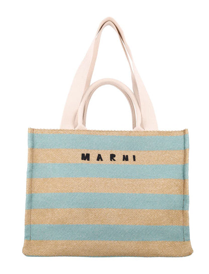 Marni Raffia-Effect Medium Tote Bag