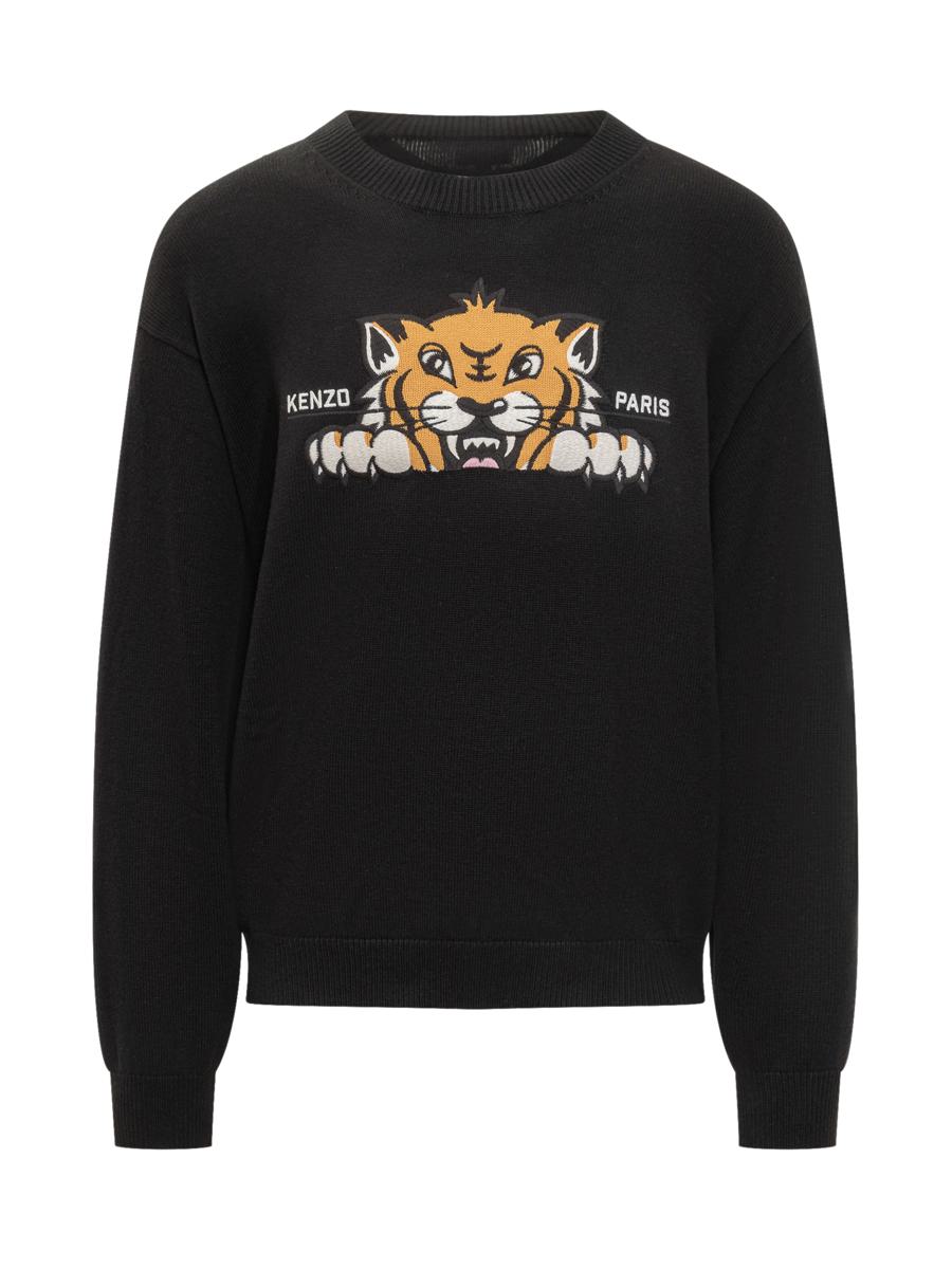Kenzo Kenzo Men'S Black Sweater With Tiger