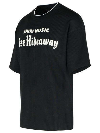 Amiri 'Jazz' Black Viscose Blend T-Shirt